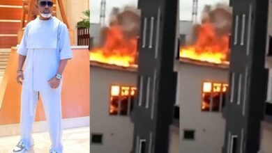 Comedian AY reacts as fire guts his Lagos house